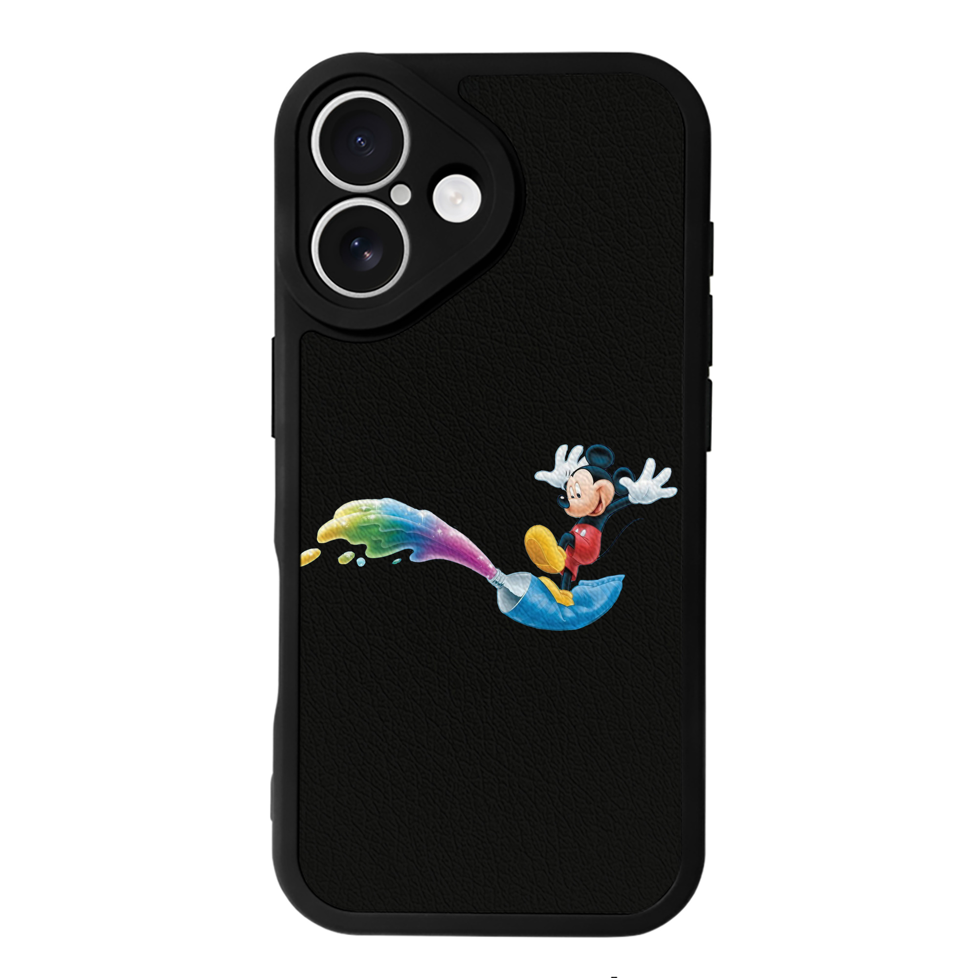 （画像用） ミッキーマウス Mickey Mouse 【iPhone 16シリーズ対応】シリコンスマホケース（レザー調） 材質：シリコン